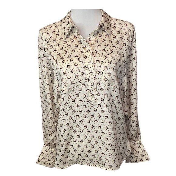 Reiss Pia Tetris Print Top Cream size 6 - Picture 4 of 16